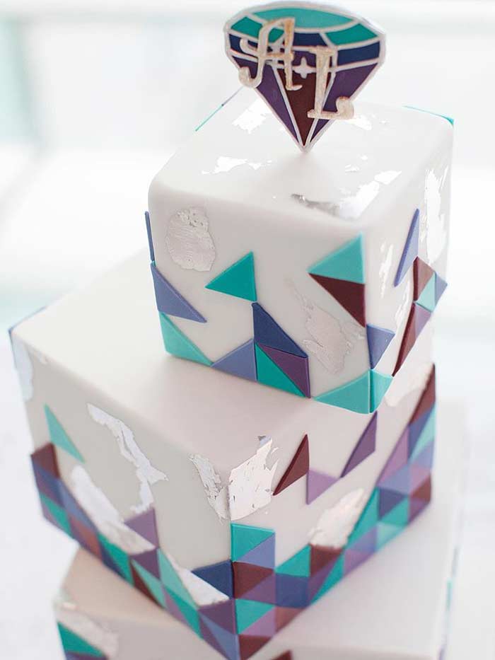 Pastel de Boda Geometrico