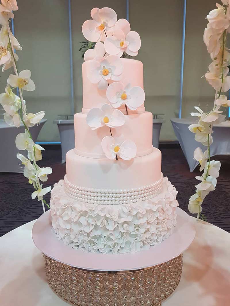 Pastel de Boda Con Orquideas