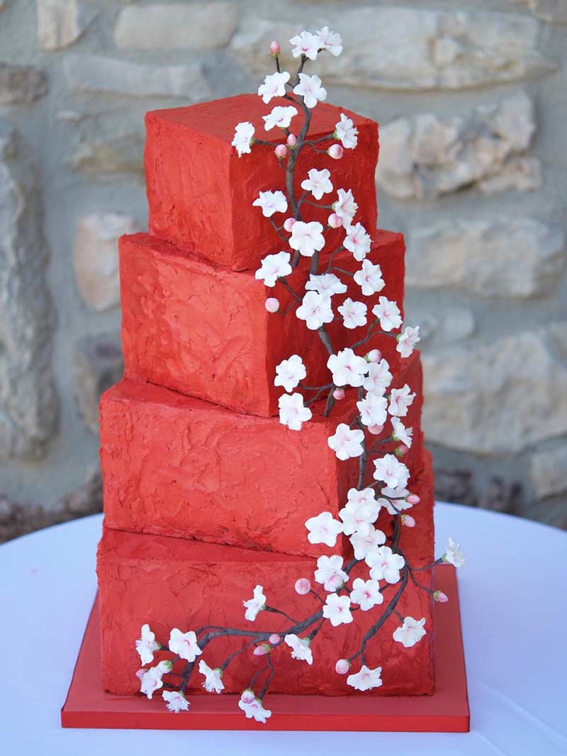 Pastel con flores de Cerezo