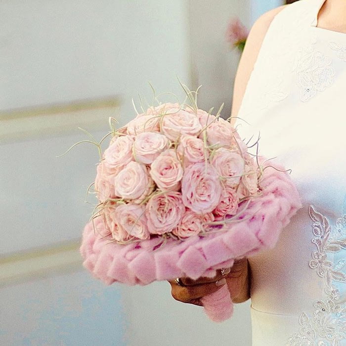 ramo de novia rosa
